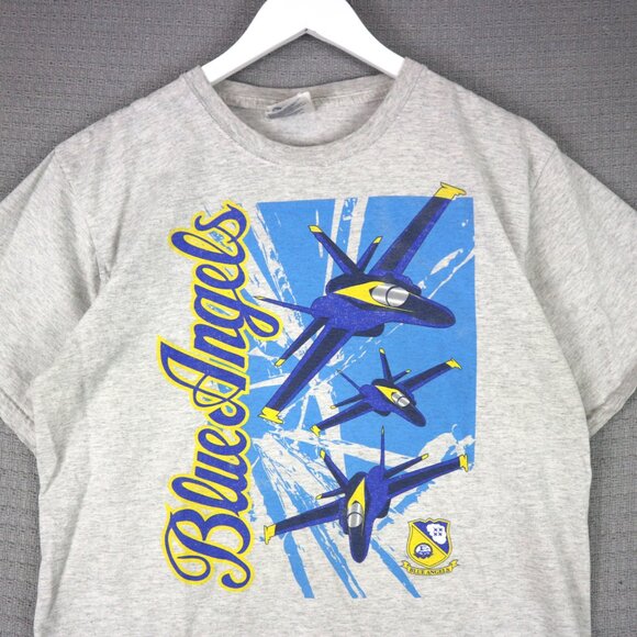 USA Navy Blue Angels Plane Tee Mens Medium Vintage - Picture 4 of 7